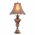 Estallar 32 in. Urn Table Lamp with Brown Bell Shade & Hanging Beads, Bronze ES3666939